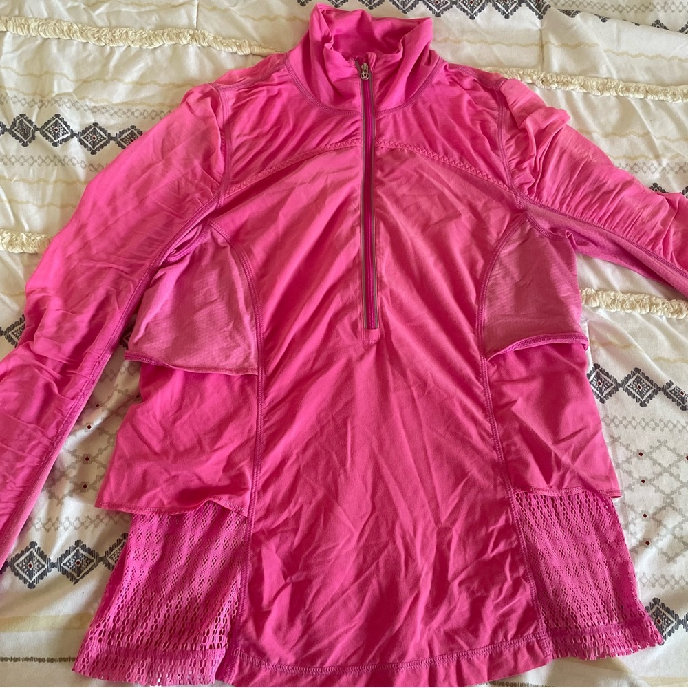 Lululemon Athletica Bright Pink Quarter-Zip Pull Over
